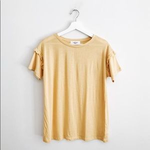 Carly Jean Los Angeles Yellow Tyley Tee Size Large